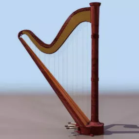 Single-action Pedal Harp 3d model