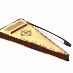 Ancient European Zither Psaltery 3d model