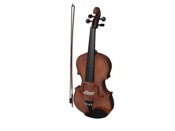 Modern Violin With Bow 3d model Modern Violin With Bow 3d model