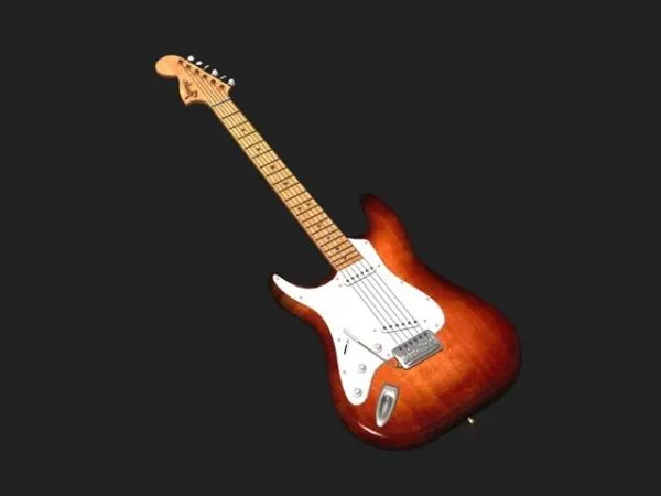 Six String Acoustic Guitar 3d model
