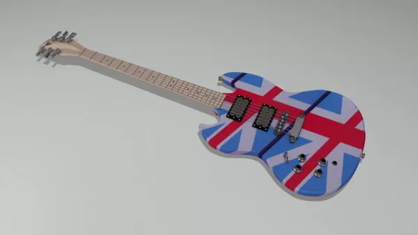 Four String Bass Guitar 3d model