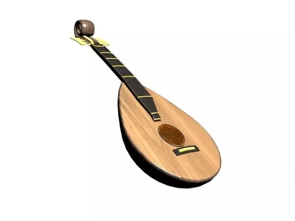 Necked Bowl Lute 3d model Necked Bowl Lute 3d model