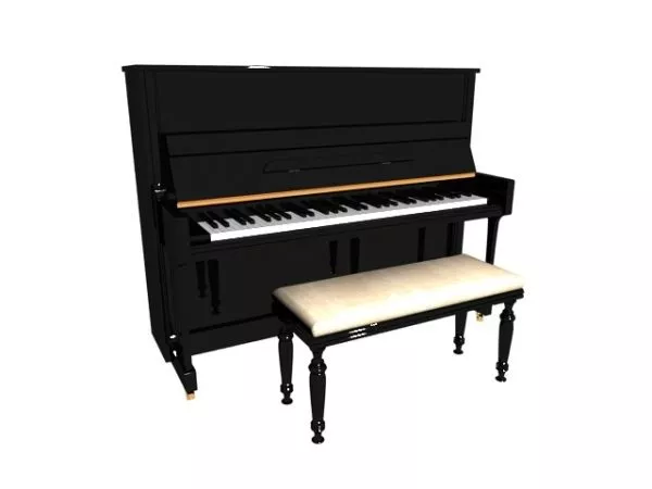 Upright Piano And Bench 3d model Upright Piano And Bench 3d model