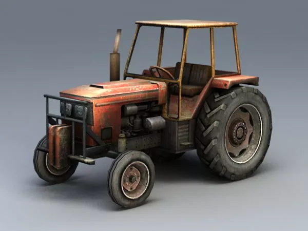 Old Farm Tractor 3d model Old Farm Tractor 3d model