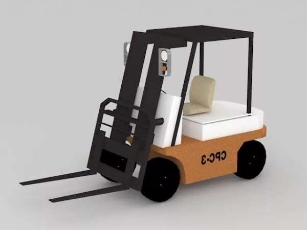 Yellow Warehouse Forklift 3d model