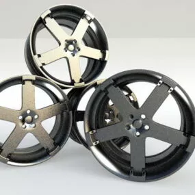 Chrome Car Rims 3d model