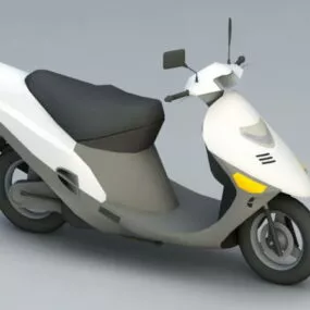 White Moped 3d model