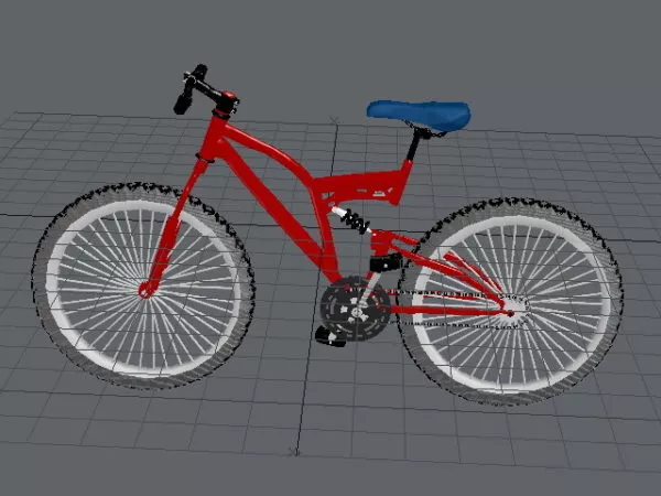 Red Unicycle 3d model