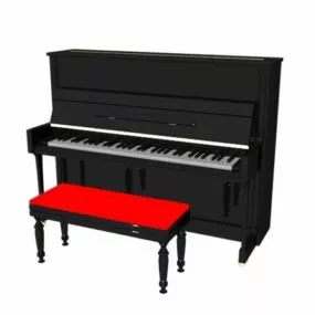 Upright Piano And Bench 3d model