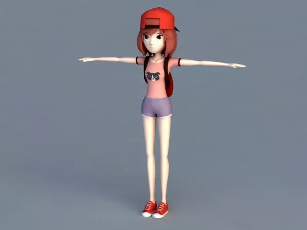 Anime Tomboy Girl 3d model Anime Tomboy Girl 3d model