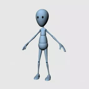Human Cartoon Figure Rig 3d model