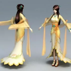 Chinese Anime Girl 3d model