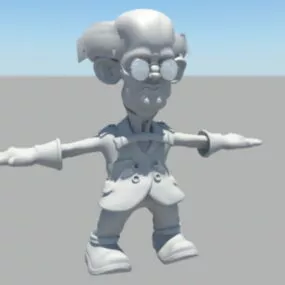 Senior Professor Cartoon 3d model