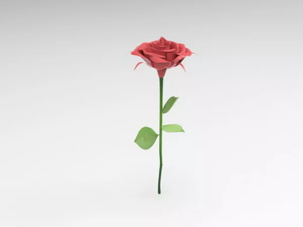 Red Rose Flower 3d model Red Rose Flower 3d model