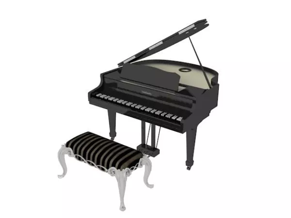 Grand Piano And Piano Bench 3d model Grand Piano And Piano Bench 3d model