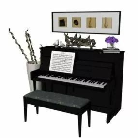 Upright Piano Room 3d model