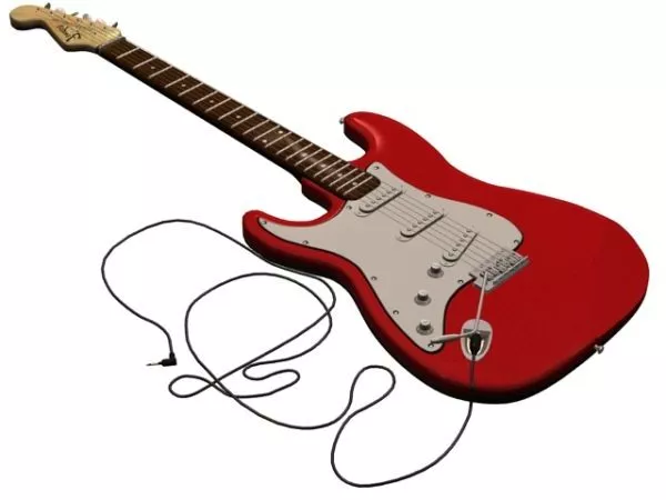 Red Fender Electric Guitar 3d model Red Fender Electric Guitar 3d model
