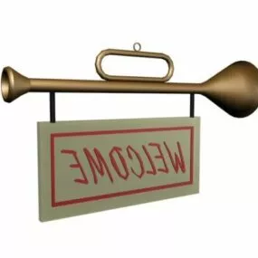 Musical Shop Sign 3d model