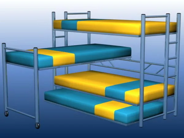 Dorm Style Beds 3d model Dorm Style Beds 3d model