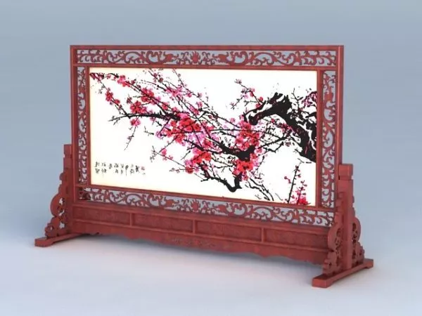 Antique Chinese Carved Screen 3d model Antique Chinese Carved Screen 3d model