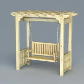 Garden Arbor With Swing 3d model
