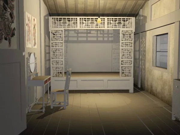 Chinese Bedroom At Night 3d model Chinese Bedroom At Night 3d model