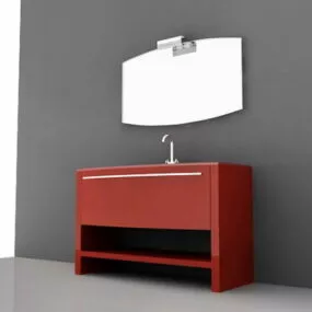 Red Bathroom Vanity 3d model