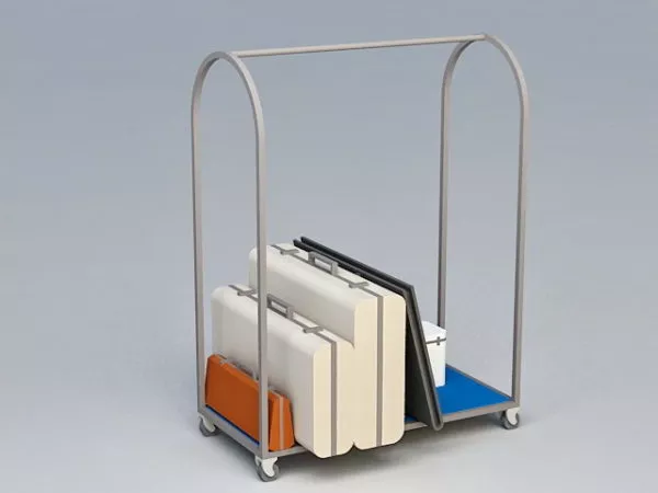 Simple Cart With Bicycle Wheels 3d model