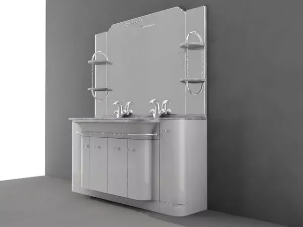 Bathroom Double Sink Vanity Combo 3d model Bathroom Double Sink Vanity Combo 3d model