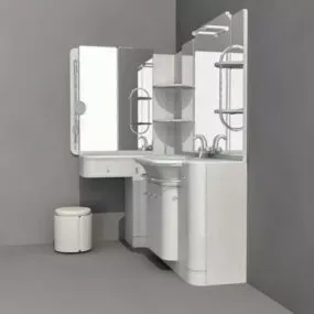 Bathroom Vanity With Sitting Area 3d model