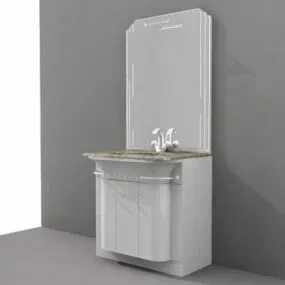 Small Bathroom Vanity With Storage 3d model