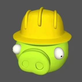 Cute Cartoon Pig 3d model