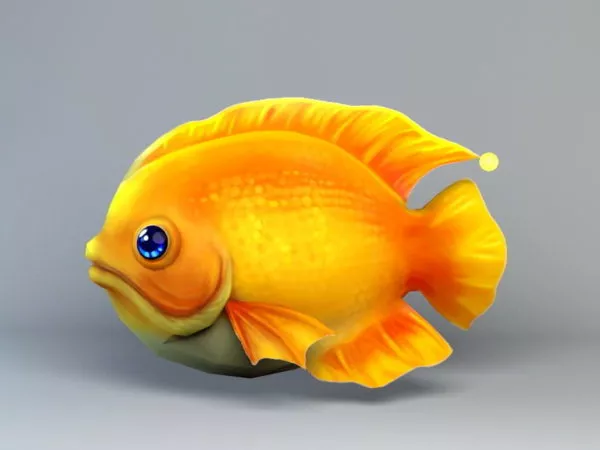 Low Poly Fish Cartoon 3d model Low Poly Fish Cartoon 3d model