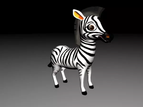 Zebra Animal In African Grass Field 3d model