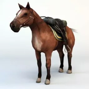 Horse With Saddle 3d model
