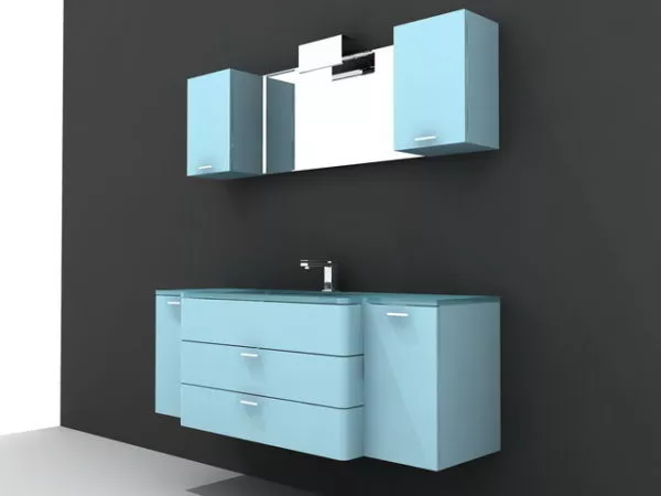 Blue Modern Bathroom Vanity 3d model Blue Modern Bathroom Vanity 3d model