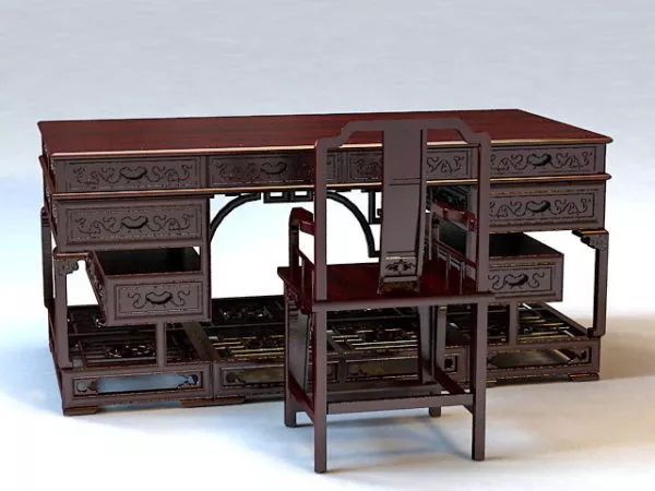 Chinese Antique Writing Desk 3d model Chinese Antique Writing Desk 3d model