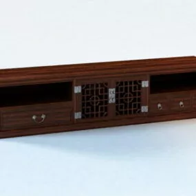 Tv Bench With Drawers 3d model