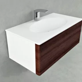 Wall Mount Single Sink Floating Vanity 3d model