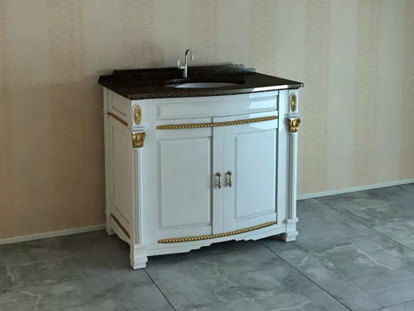 Dark Wood Dual Wash Basin 3d model