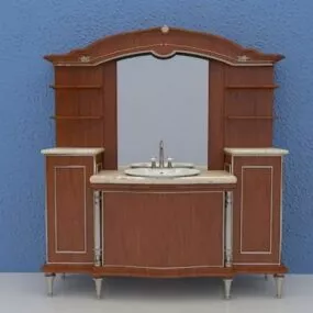 Bathroom Vanity With Hutch 3d model