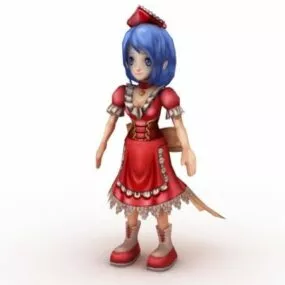 Cute Anime Girl 3d model