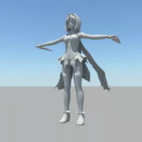 Anime Warrior Girl 3d model
