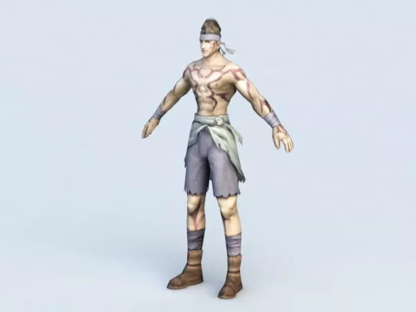 Male Warrior Fighter 3d model Male Warrior Fighter 3d model