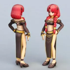 Cute Anime Woman 3d model