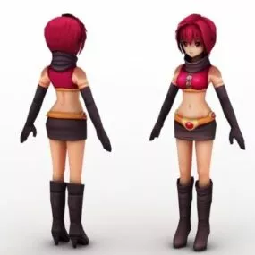 Beautiful Anime Woman 3d model