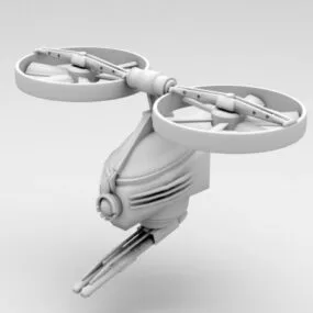 Sci-fi Vtol Gunship 3d model