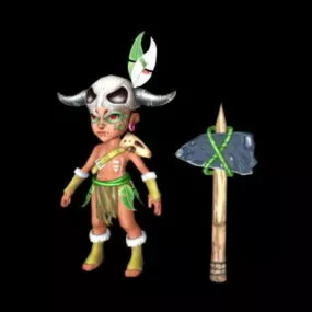 Cartoon Barbarian 3d model