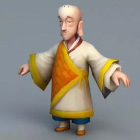 Buddhist Monk Cartoon 3d model