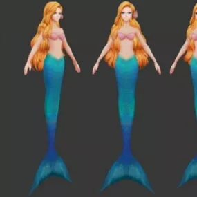 Beautiful Anime Mermaid 3d model